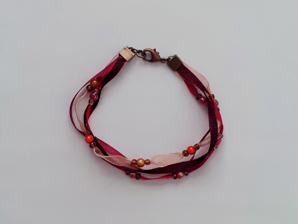 Bracelet Elyra, pourpre et organza