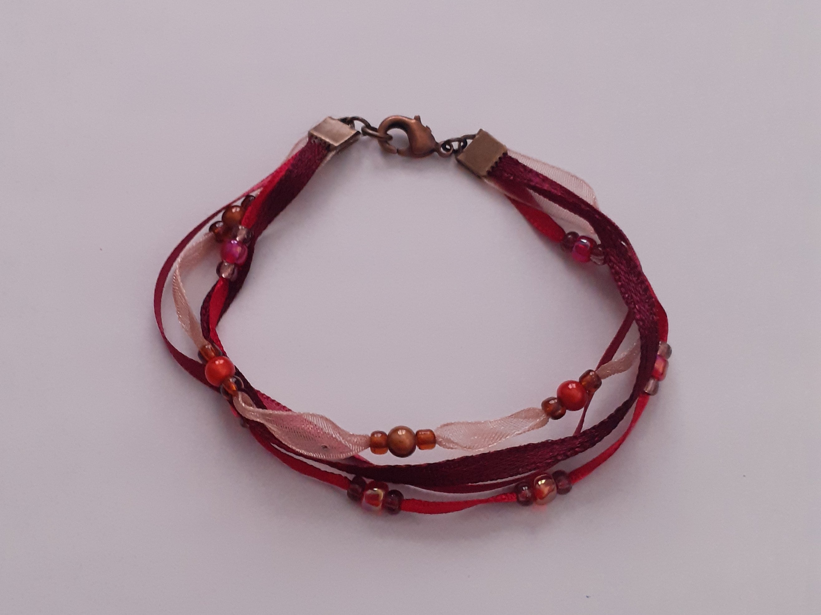 Bracelet Elyra, pourpre et organza
