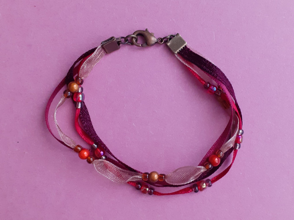 Bracelet Elyra, pourpre et organza