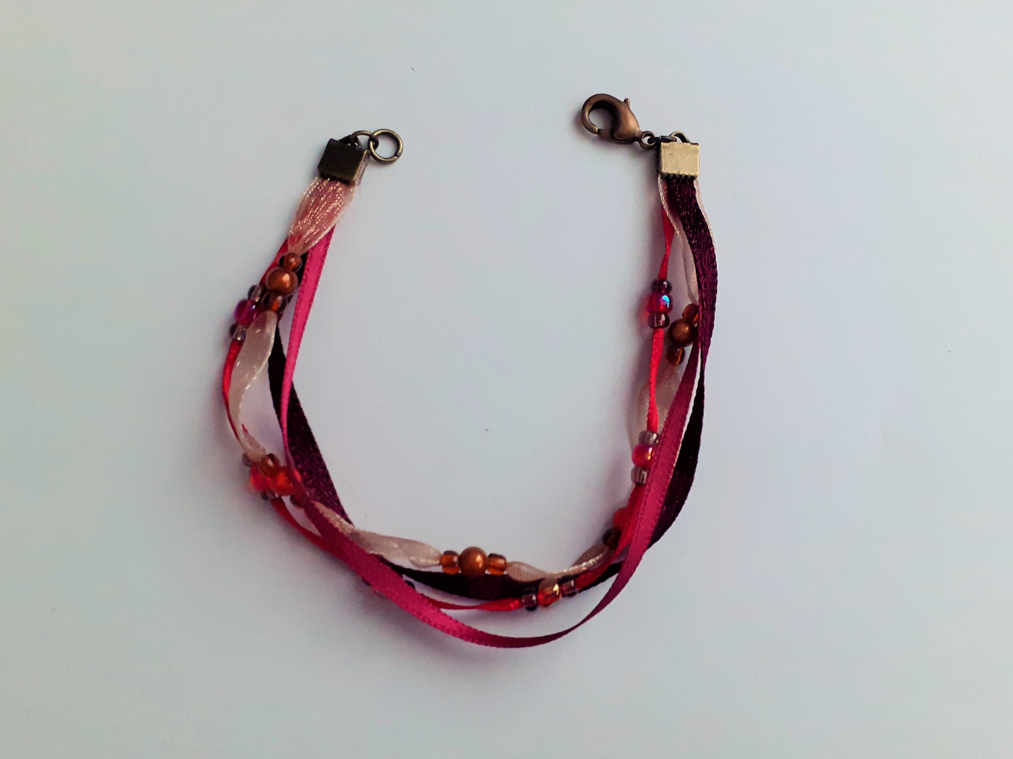 Bracelet Elyra, pourpre et organza