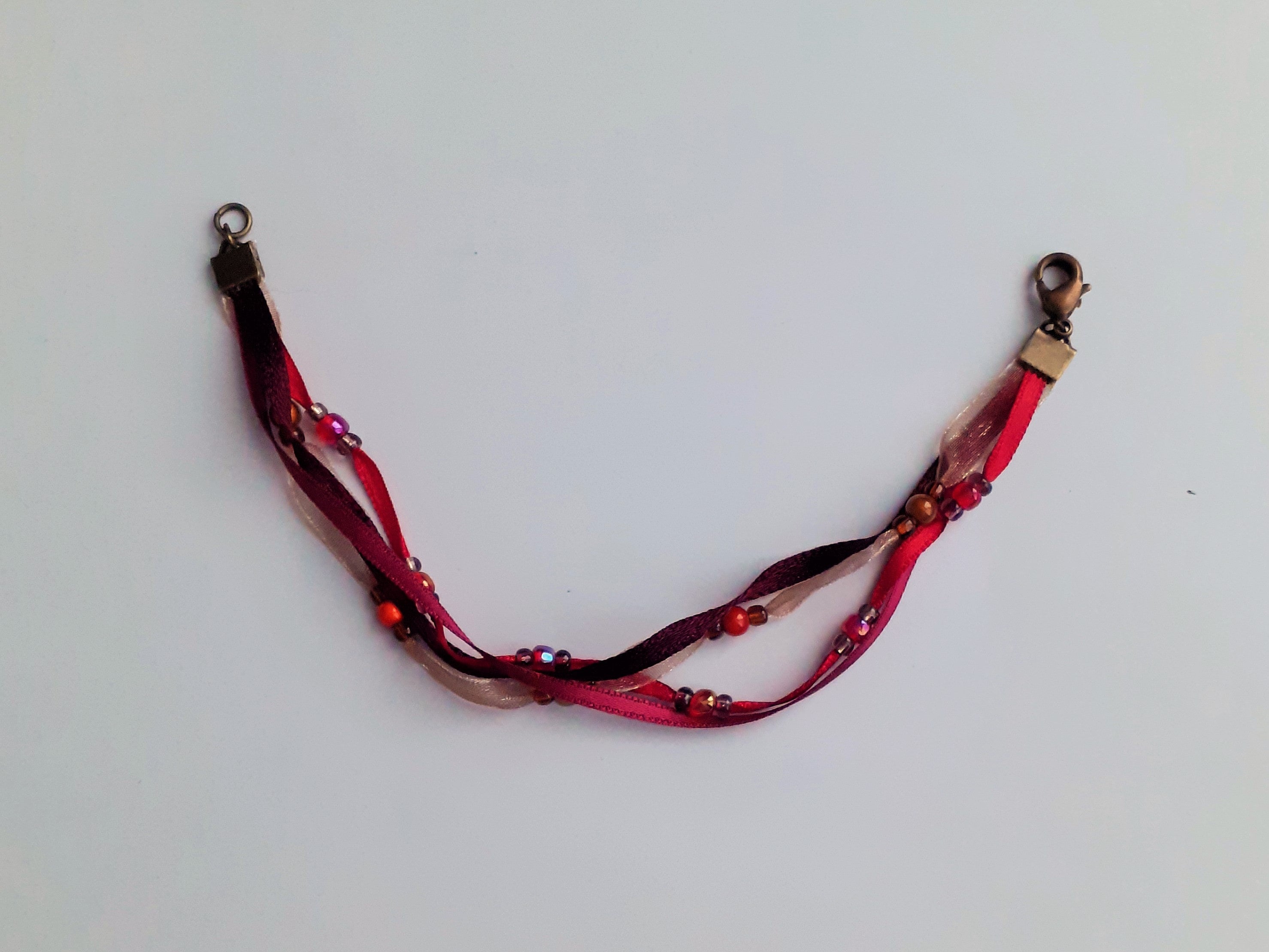 Bracelet Elyra, pourpre et organza