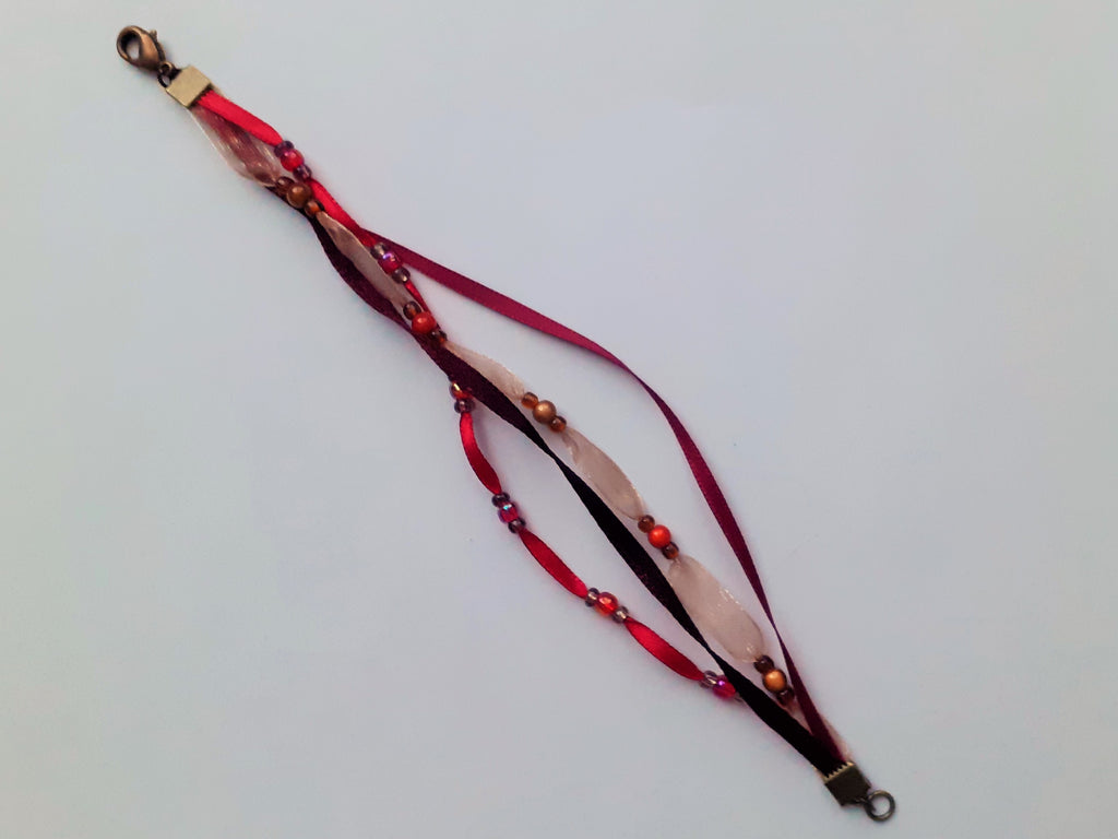 Bracelet Elyra, pourpre et organza