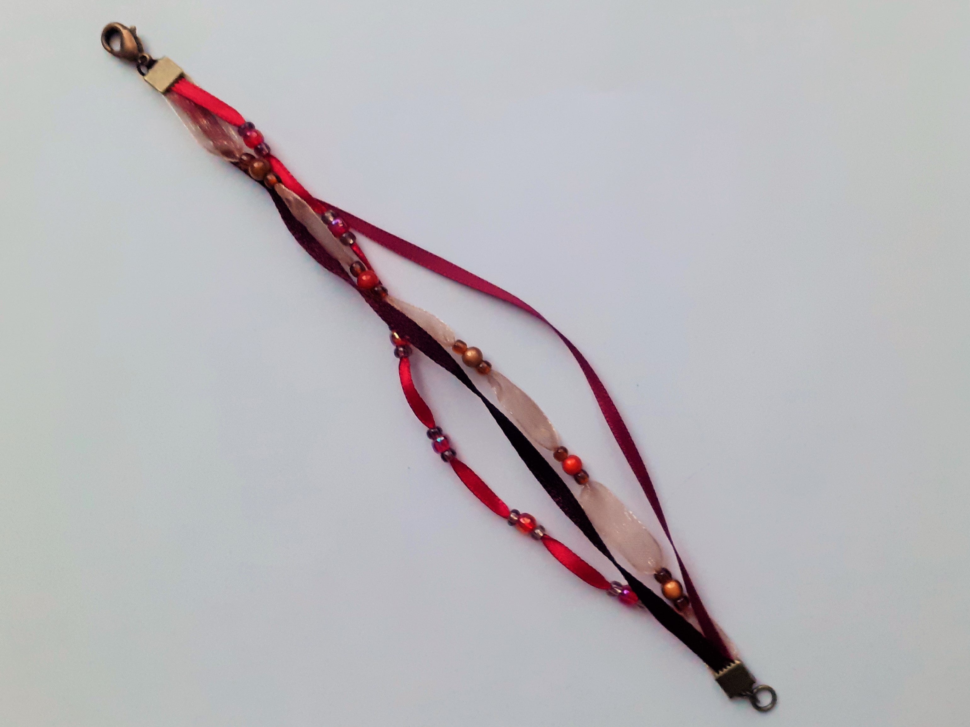 Bracelet Elyra, pourpre et organza