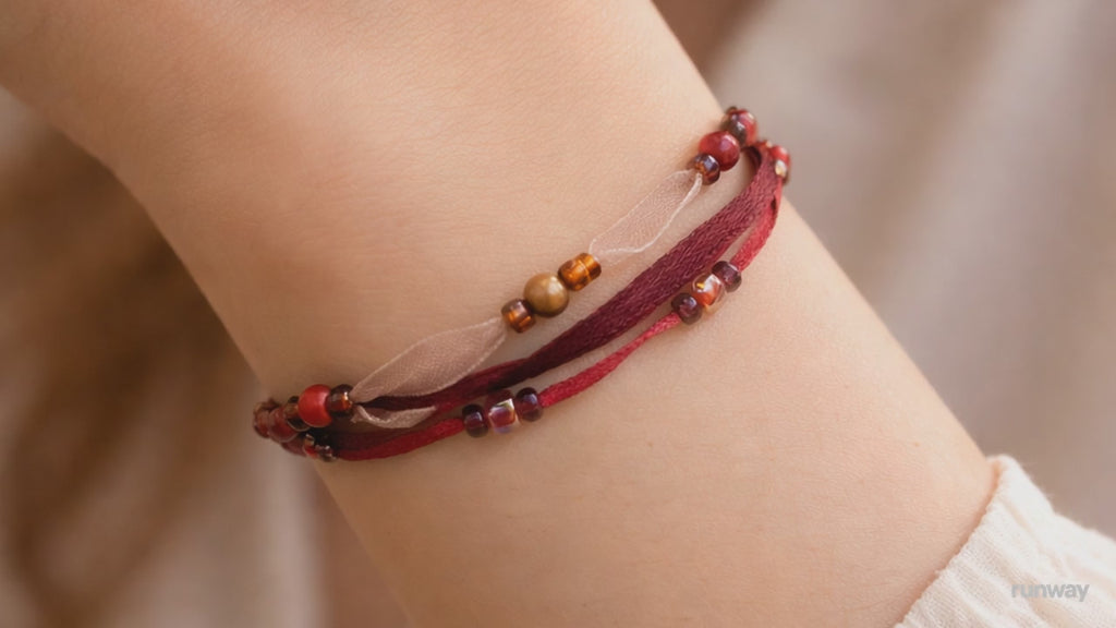 Bracelet Elyra, pourpre et organza